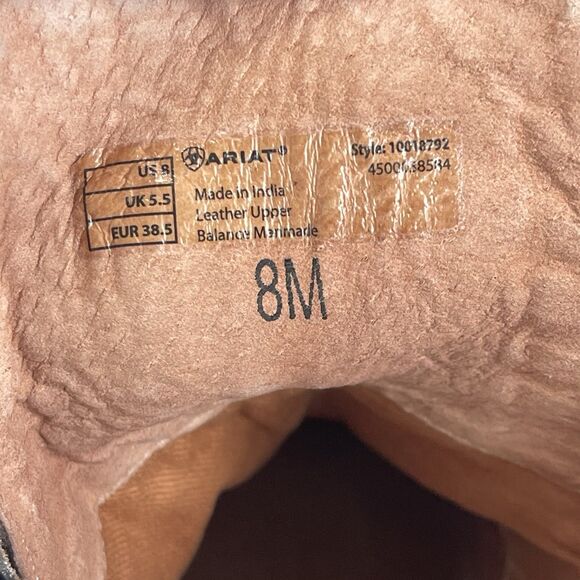 Ariat Unbridled Metallic Leather Jaelle Western Ankle Boots Harness Rodeo 8 M - Picture 9 of 15